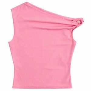 Abercrombie One-Shoulder Pink Top